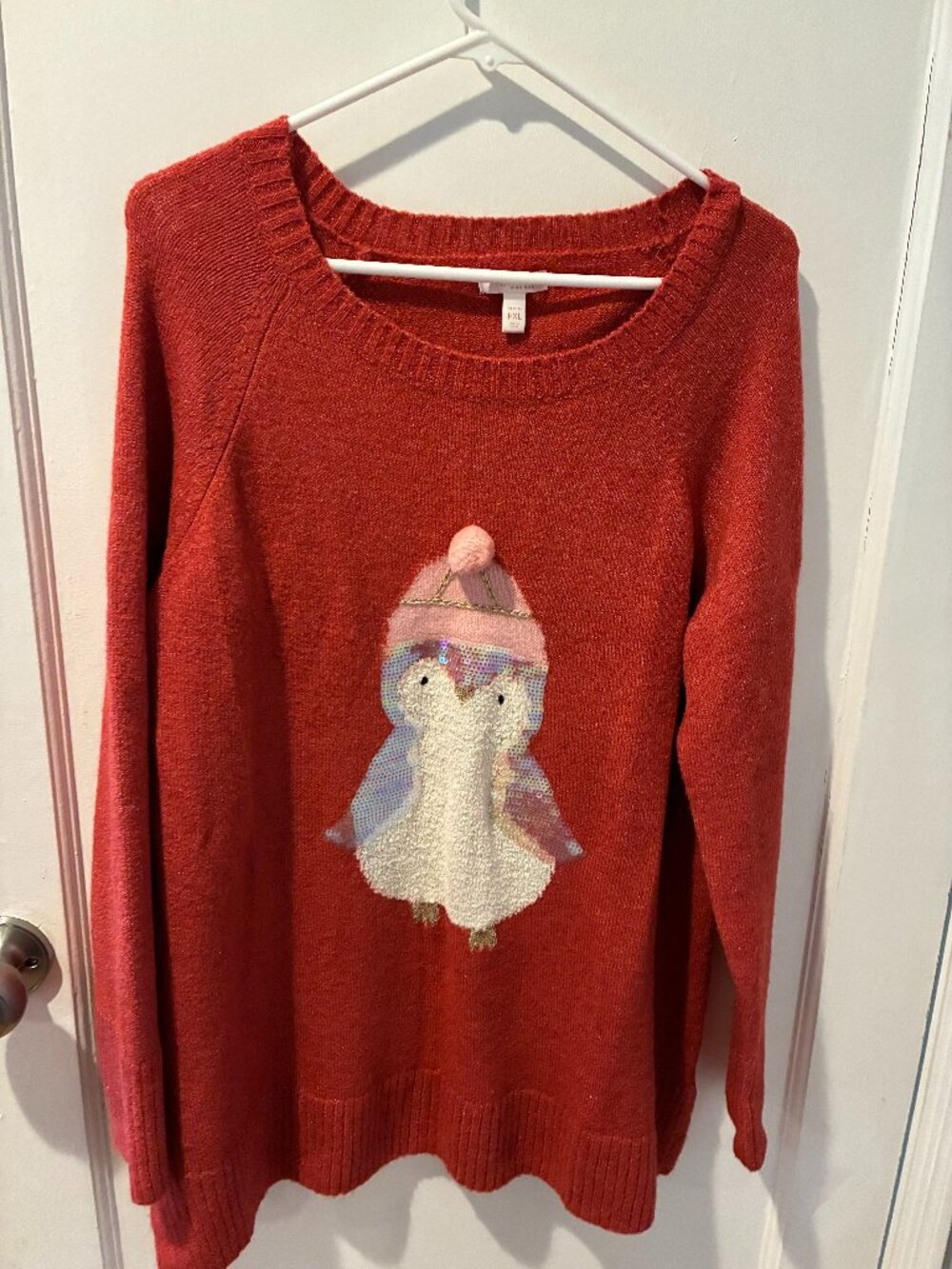 LC Lauren Conrad Penguin Holiday Sweater Petite XL
